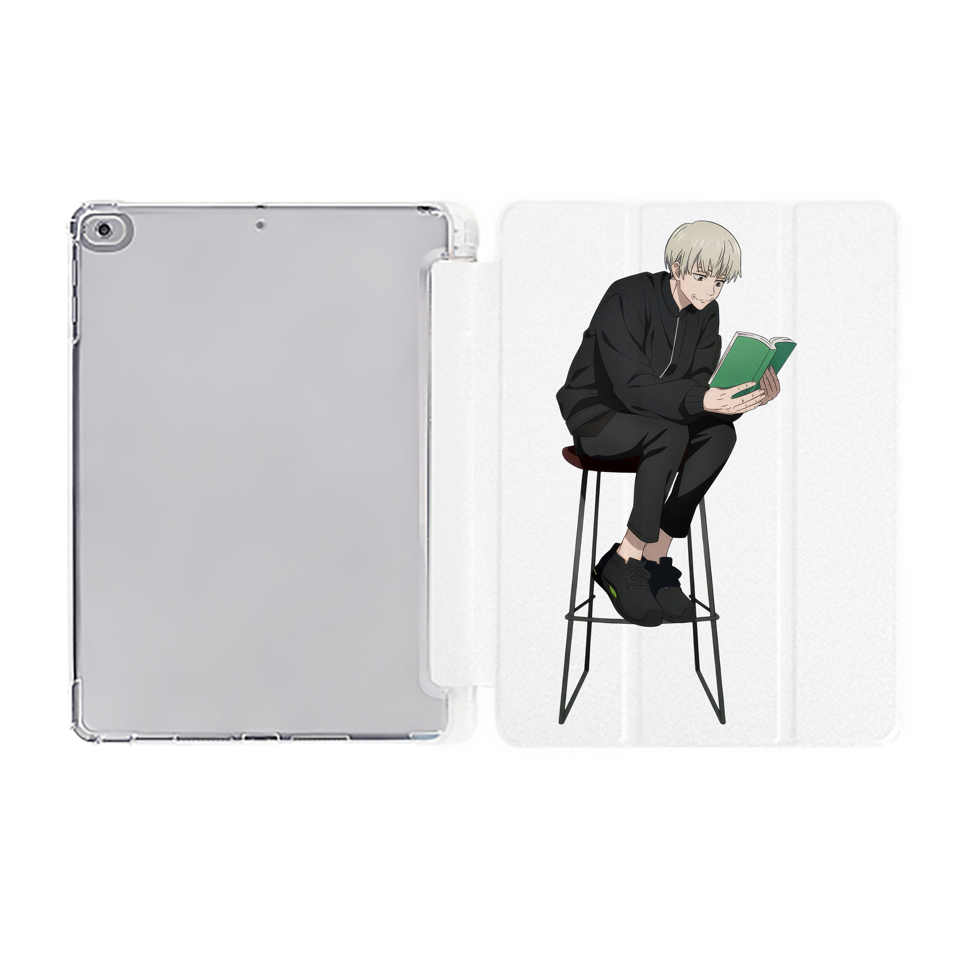 （画像用） 呪術廻戦 Jujutsu Kaisen IPad ケース ペン収納付き 三つ折りスタンド PUレザー×シリコン 対応機種9.5/10.5/10.9インチ